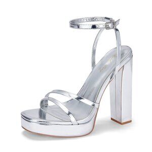 Elisabet Tang Women's Platform Heel Sandals,5 inch Chunky Platform Ankle Strap 6
